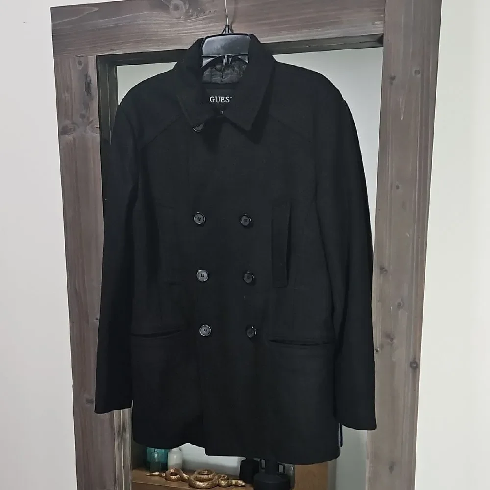 GUESS Classic Black Men's Peacoat